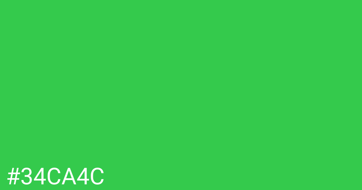 Hex color #34ca4c graphic