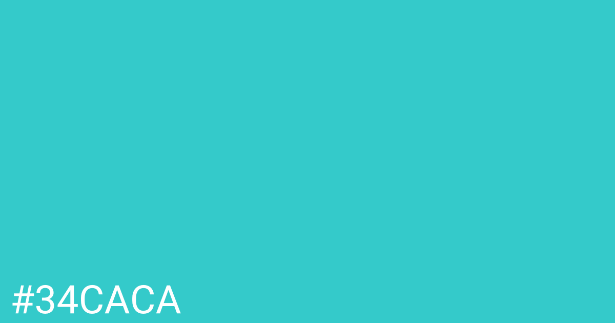 Hex color #34caca graphic