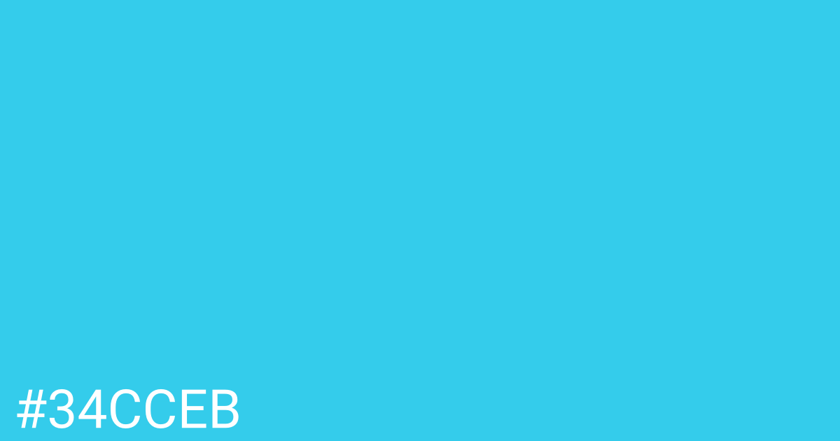 Hex color #34cceb graphic