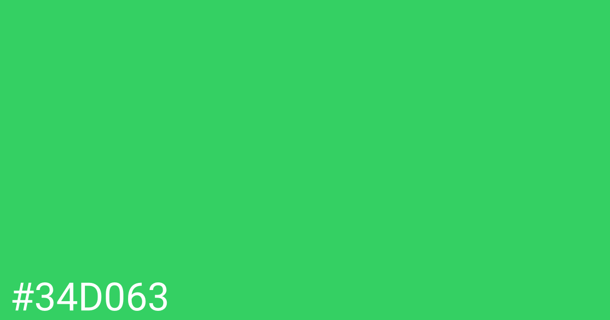 Hex color #34d063 graphic