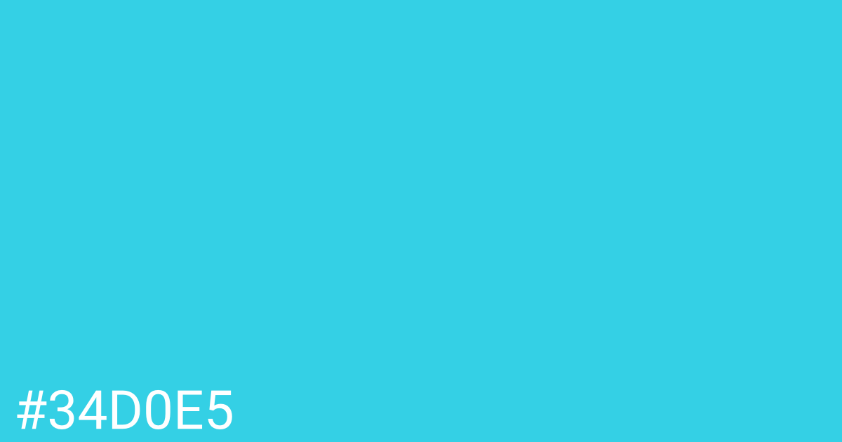 Hex color #34d0e5 graphic