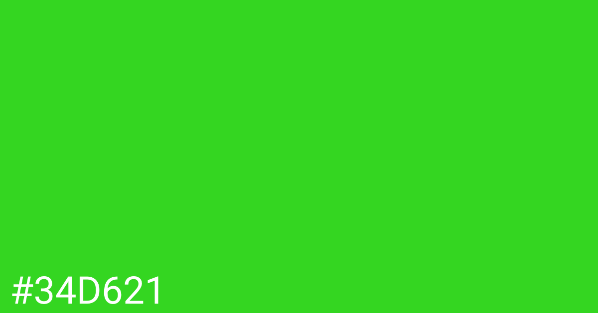 Hex color #34d621 graphic