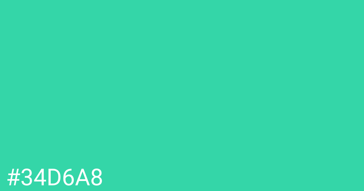 Hex color #34d6a8 graphic