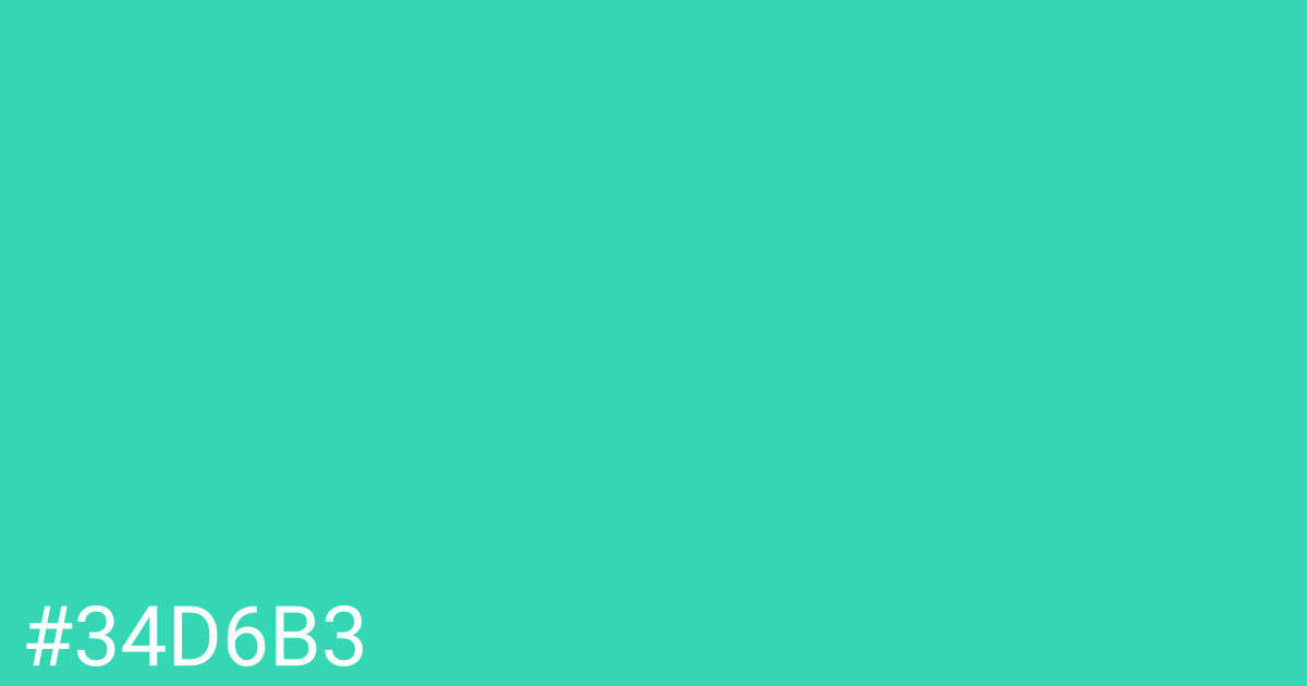 Hex color #34d6b3 graphic