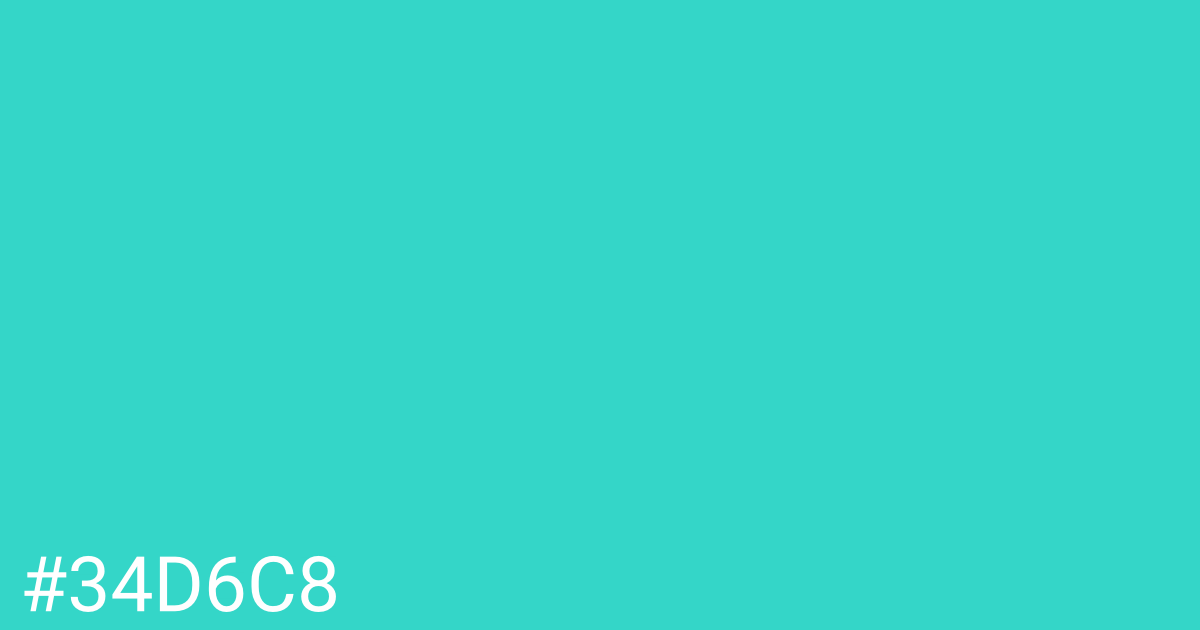 Hex color #34d6c8 graphic