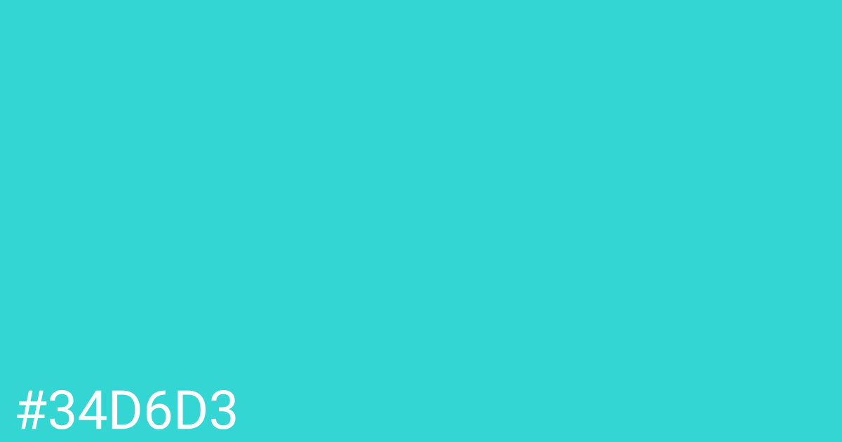 Hex color #34d6d3 graphic