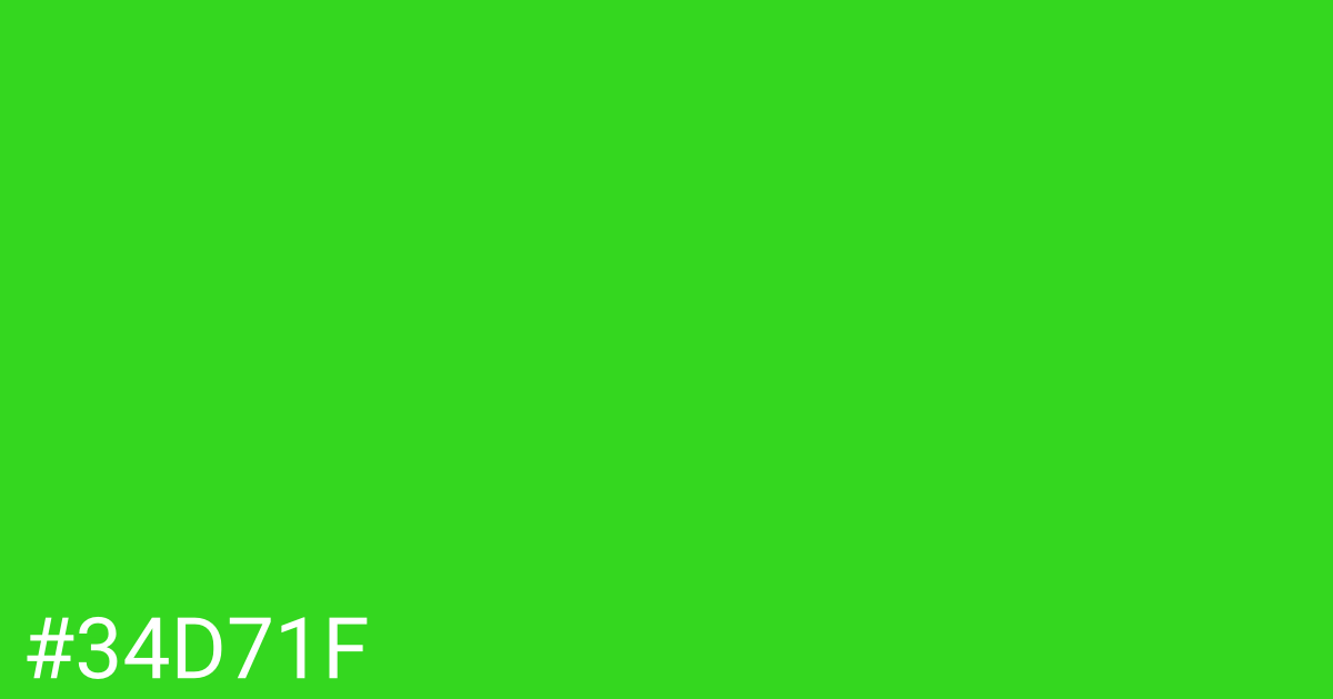 Hex color #34d71f graphic