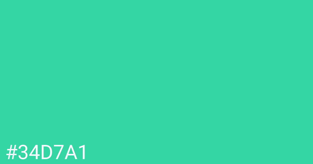 Hex color #34d7a1 graphic