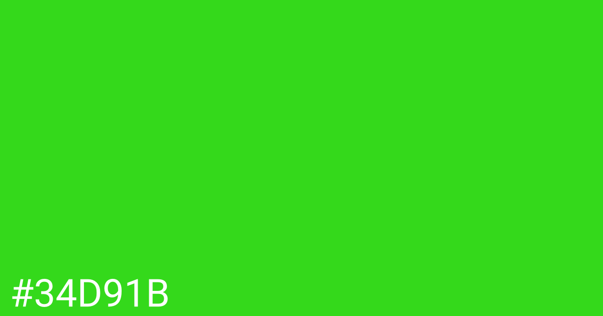 Hex color #34d91b graphic