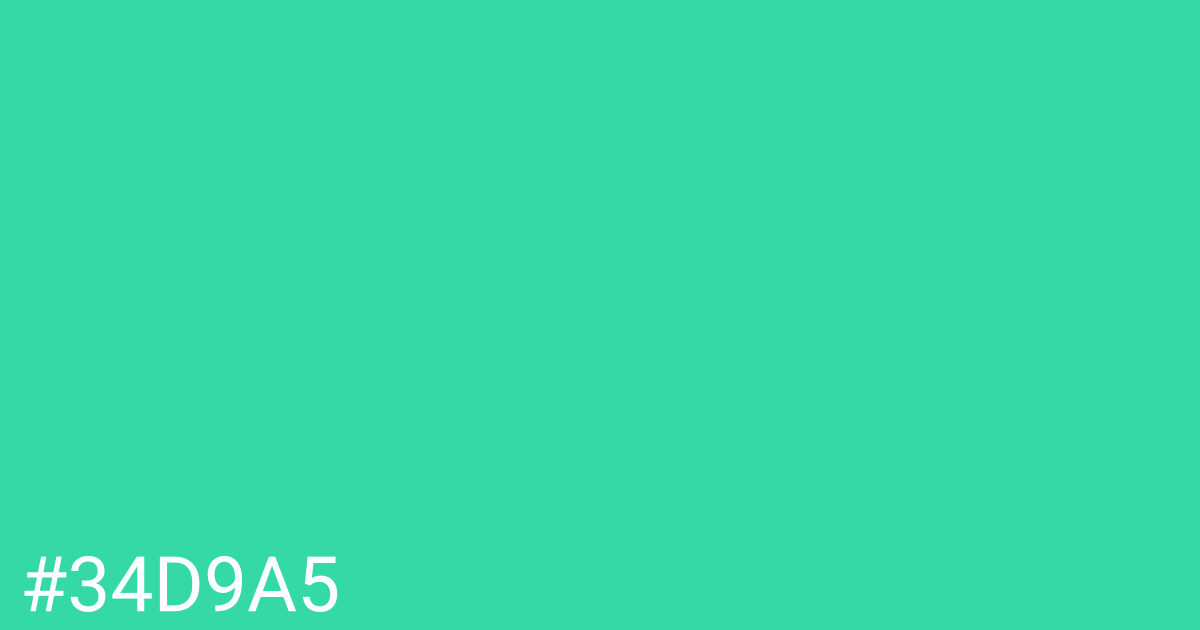 Hex color #34d9a5 graphic