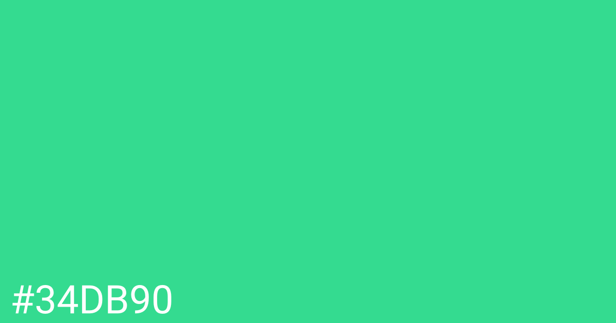 Hex color #34db90 graphic