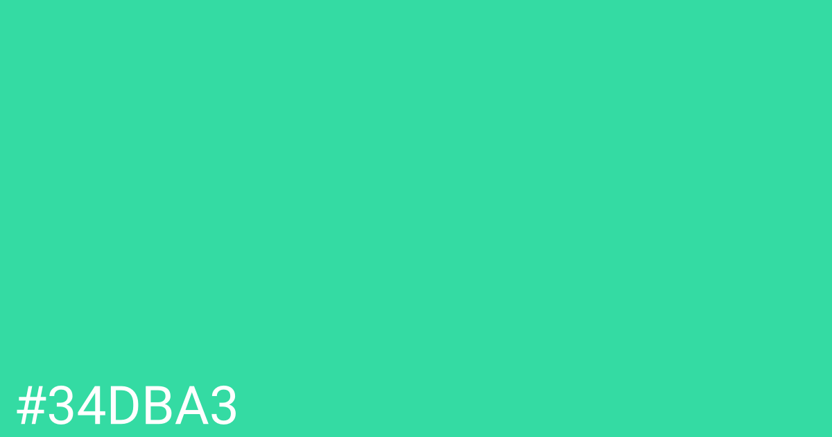 Hex color #34dba3 graphic