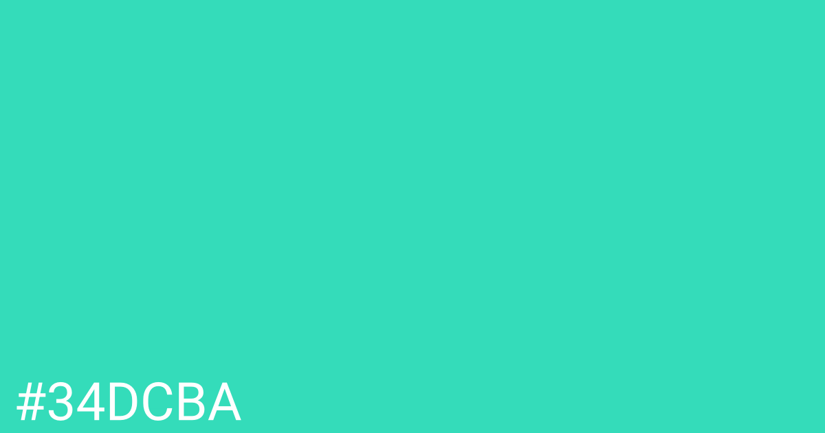 Hex color #34dcba graphic