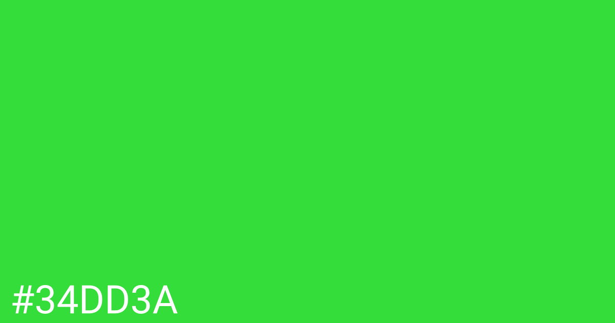 Hex color #34dd3a graphic