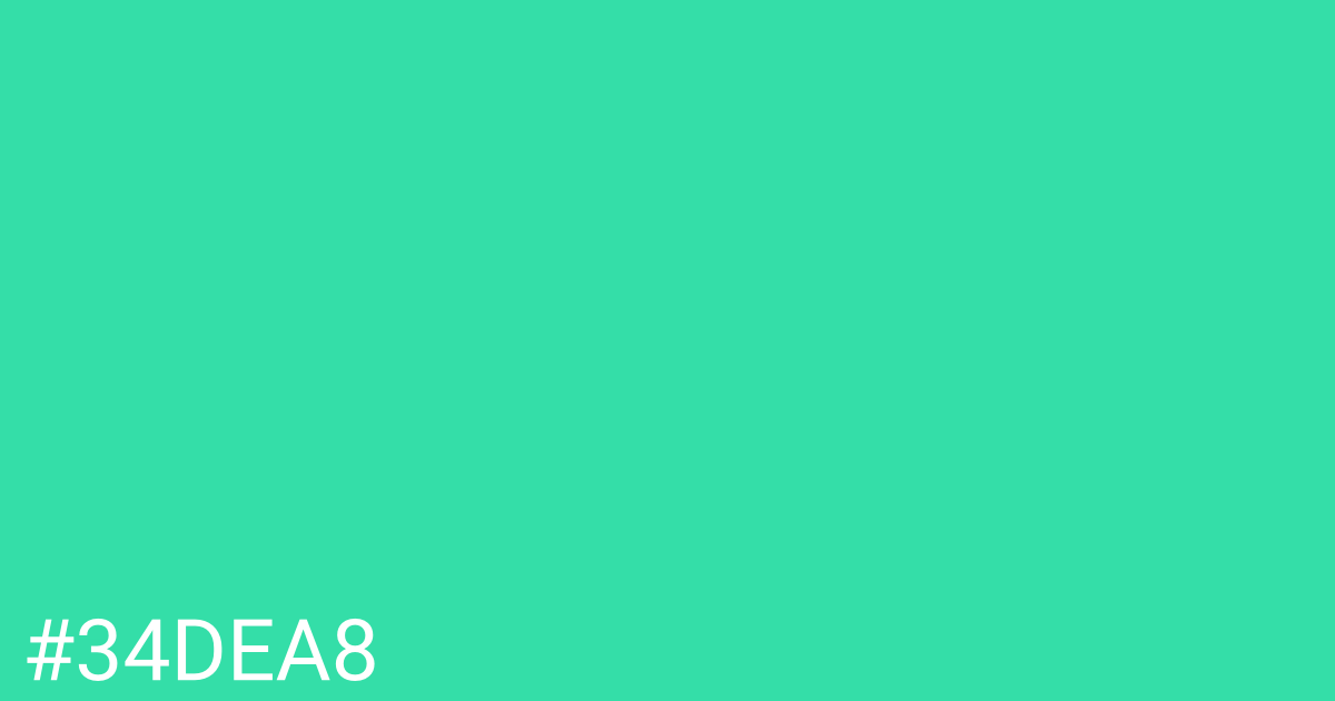 Hex color #34dea8 graphic
