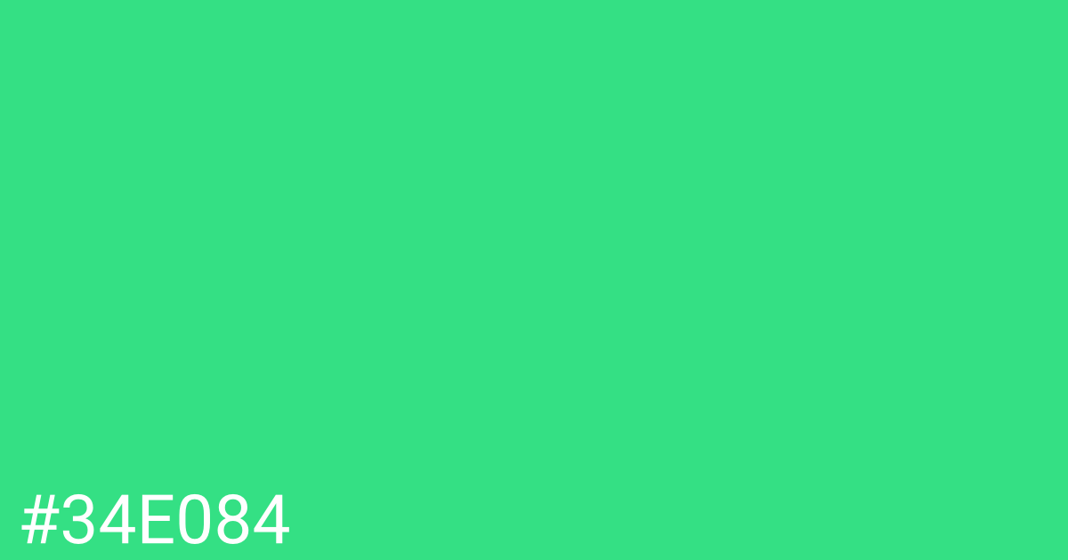 Hex color #34e084 graphic