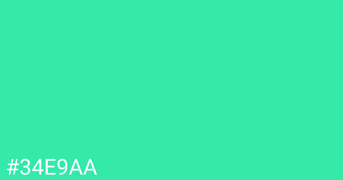 Hex color #34e9aa graphic