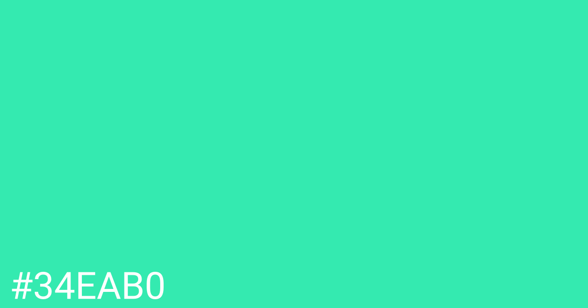 Hex color #34eab0 graphic