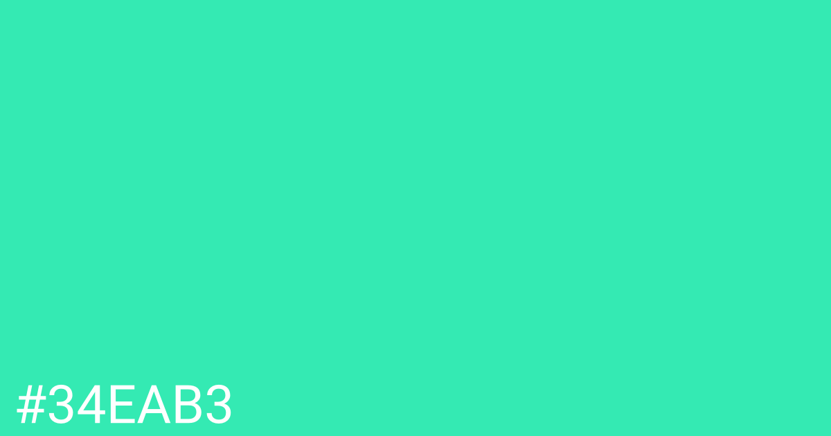 Hex color #34eab3 graphic