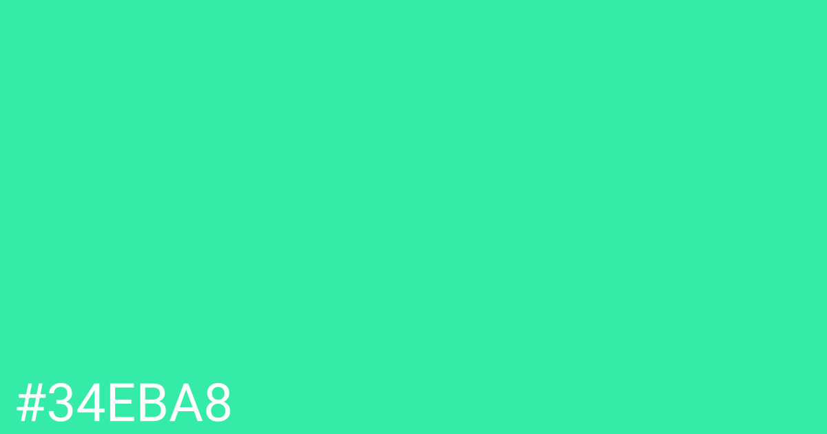 Hex color #34eba8 graphic