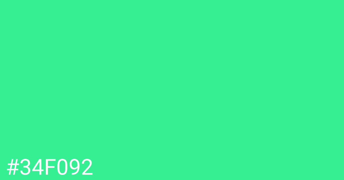 Hex color #34f092 graphic