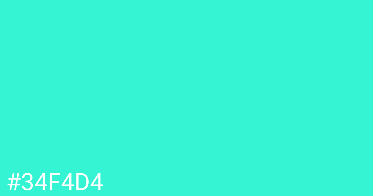 Hex color #34f4d4 graphic