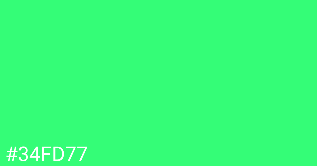 Hex color #34fd77 graphic