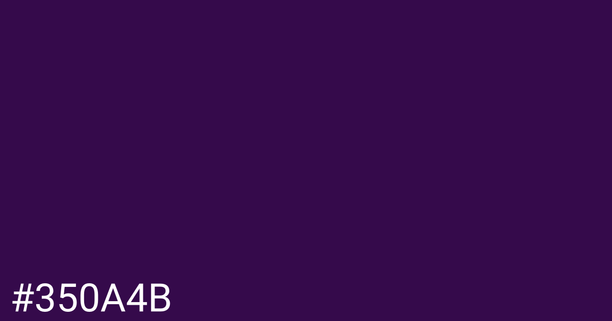 Hex color #350a4b graphic