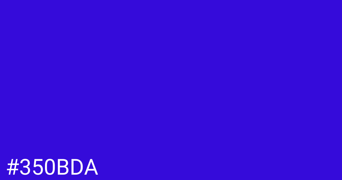 Hex color #350bda graphic