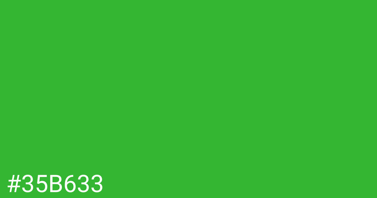 Hex color #35b633 graphic