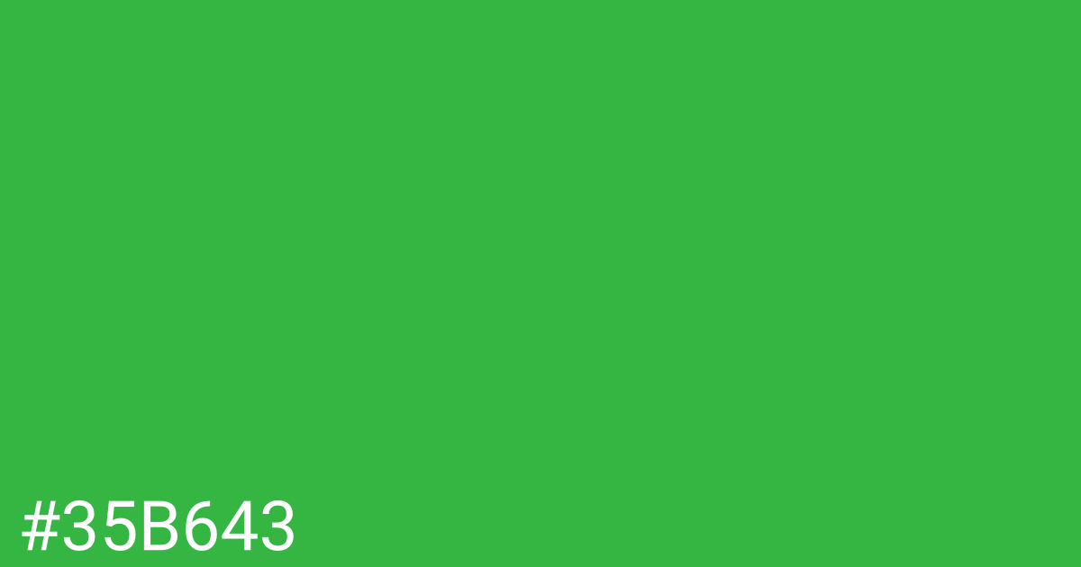 Hex color #35b643 graphic