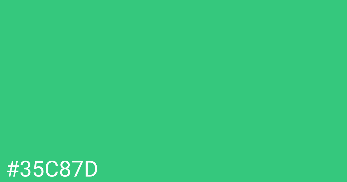 Hex color #35c87d graphic