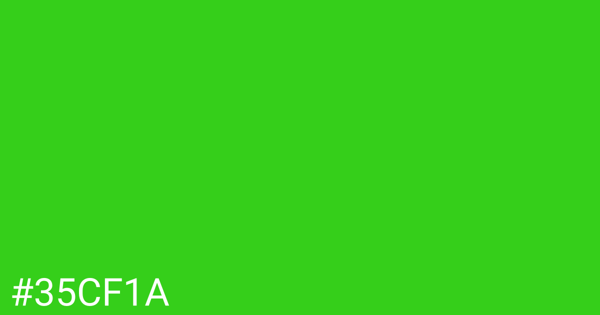 Hex color #35cf1a graphic