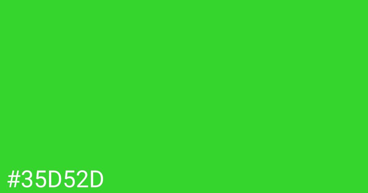 Hex color #35d52d graphic