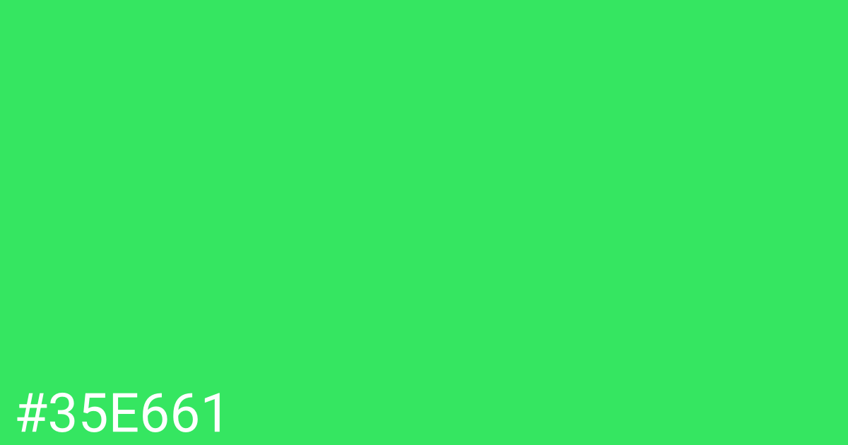 Hex color #35e661 graphic