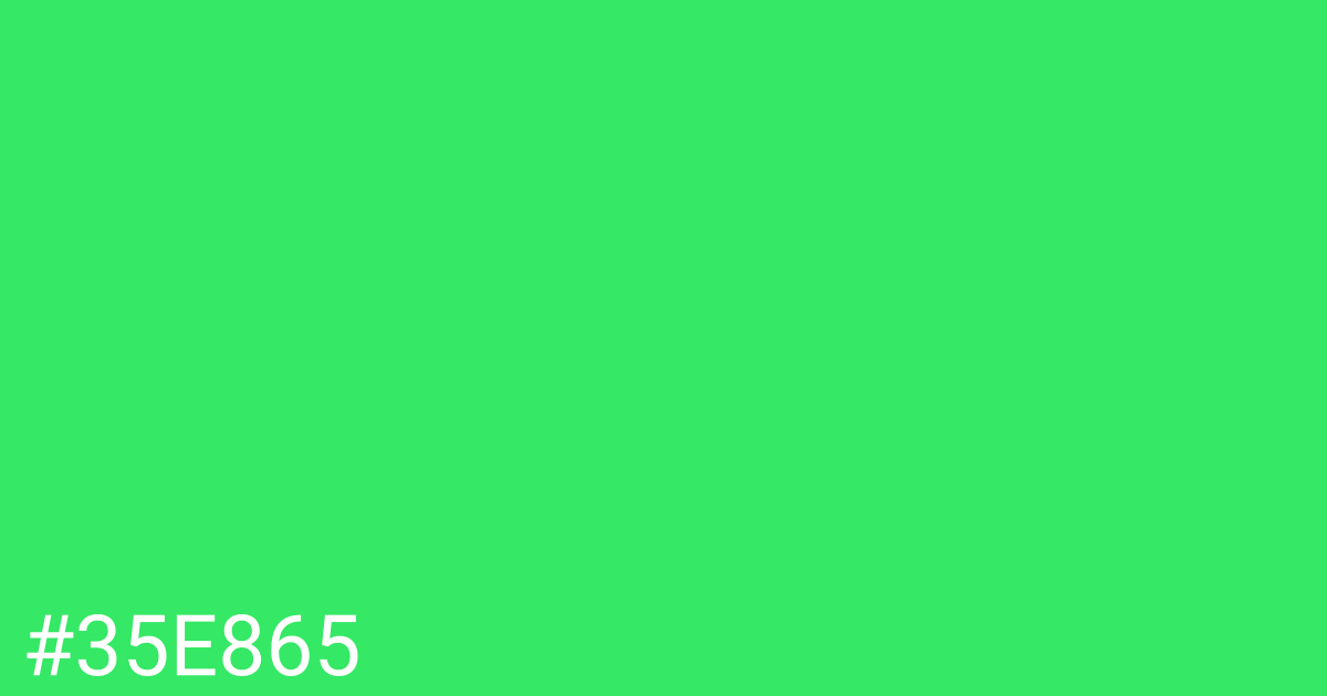 Hex color #35e865 graphic