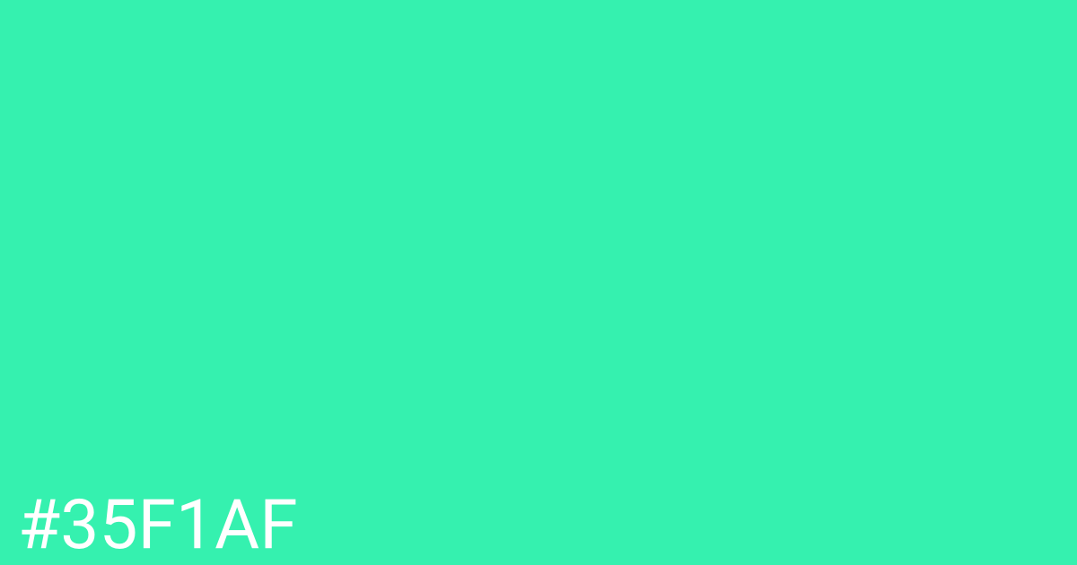 Hex color #35f1af graphic