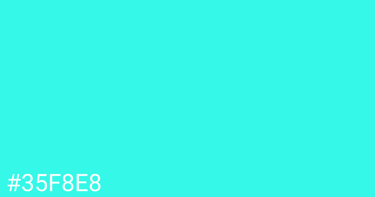Hex color #35f8e8 graphic