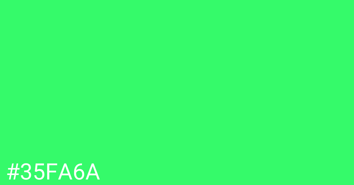 Hex color #35fa6a graphic