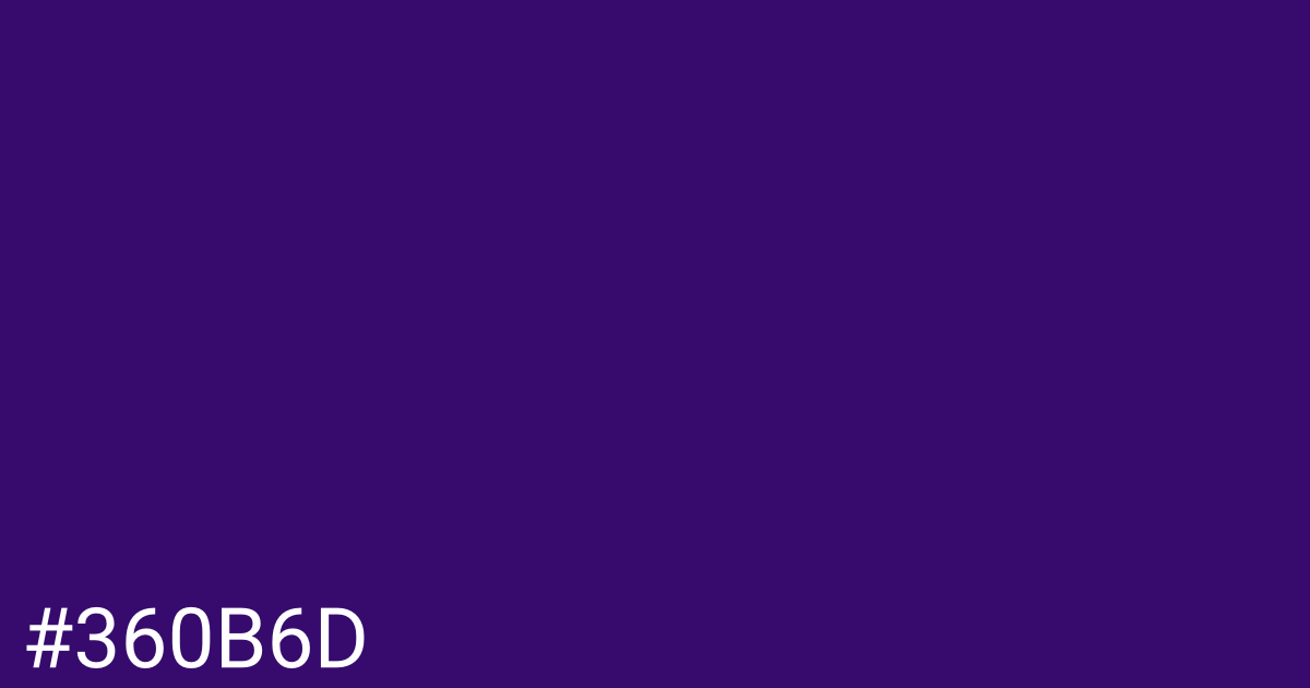 Hex color #360b6d graphic