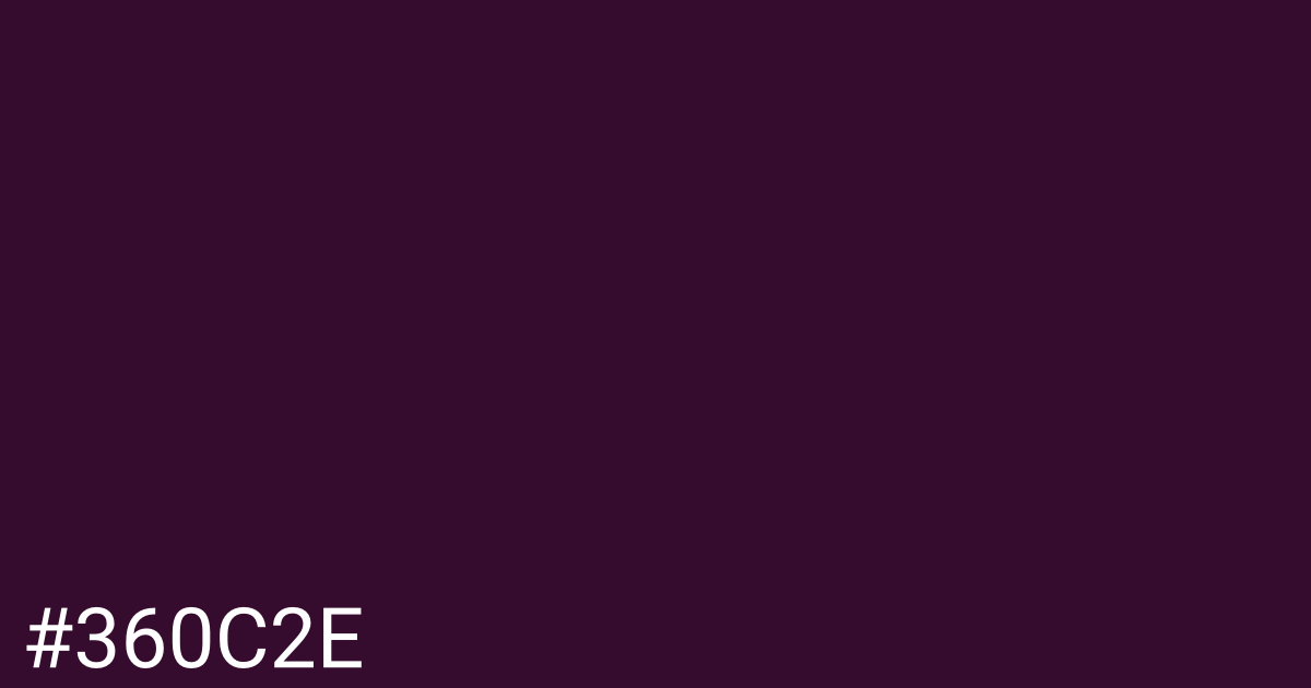 Hex color #360c2e graphic