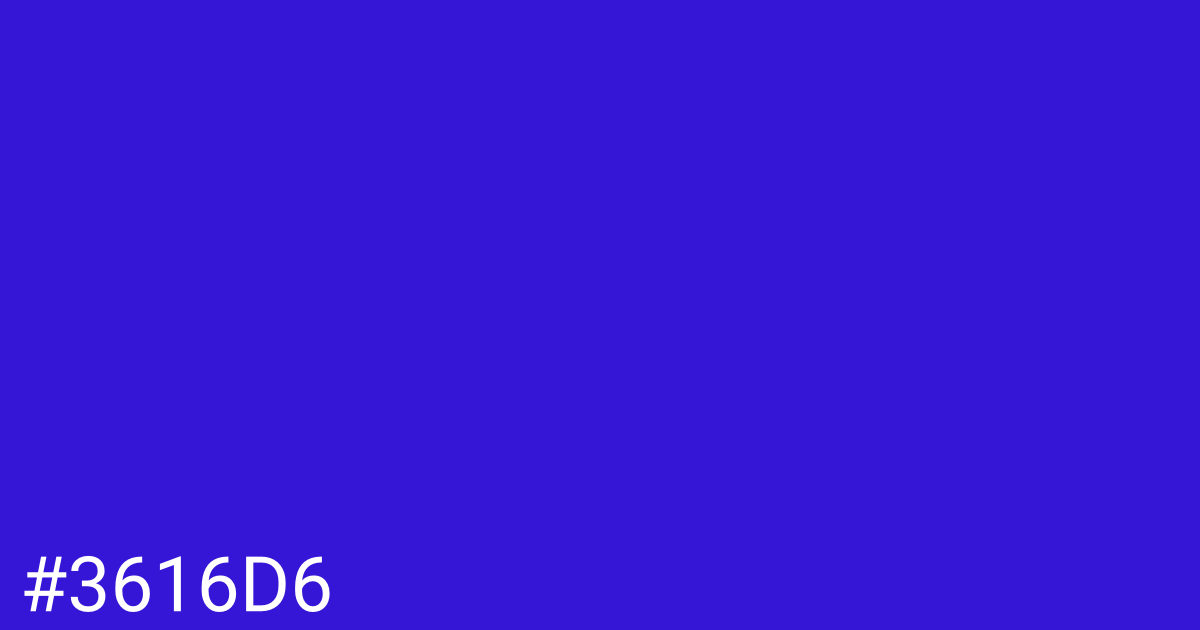 Hex color #3616d6 graphic