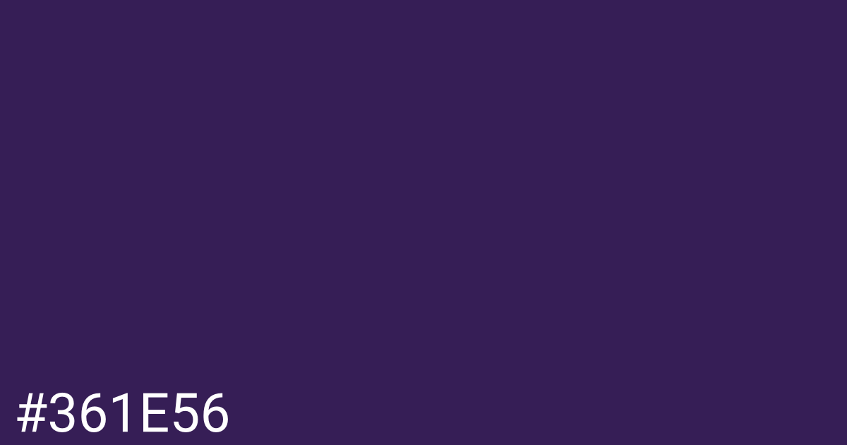 Hex color #361e56 graphic