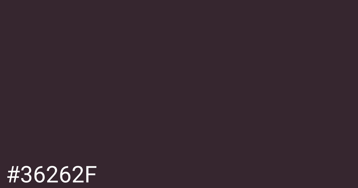 Hex color #36262f graphic