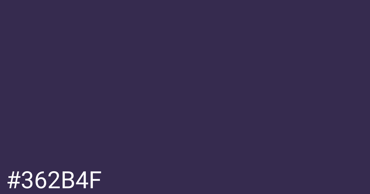 Hex color #362b4f graphic