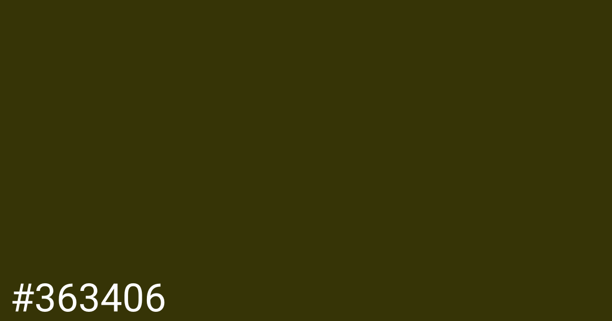 Hex color #363406 graphic