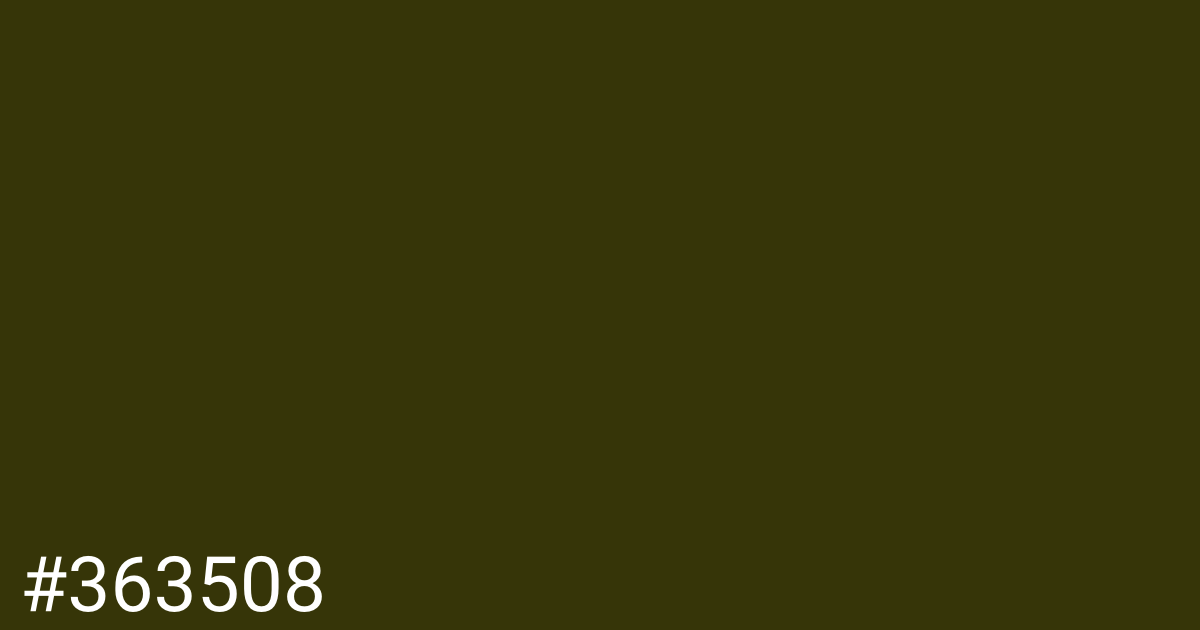 Hex color #363508 graphic