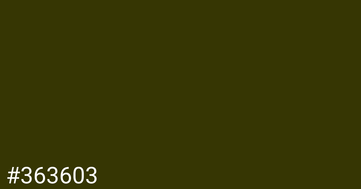 Hex color #363603 graphic