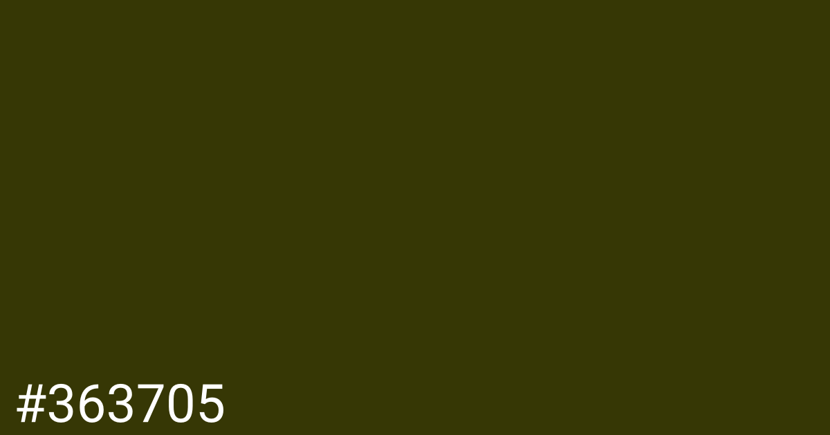 Hex color #363705 graphic