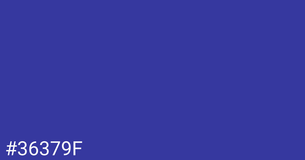 Hex color #36379f graphic